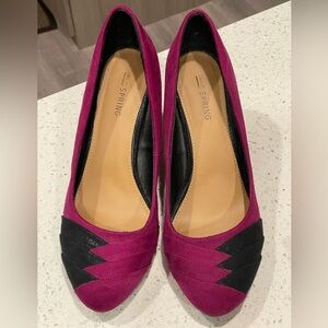 Call It Spring Fuchsia and Black Heels